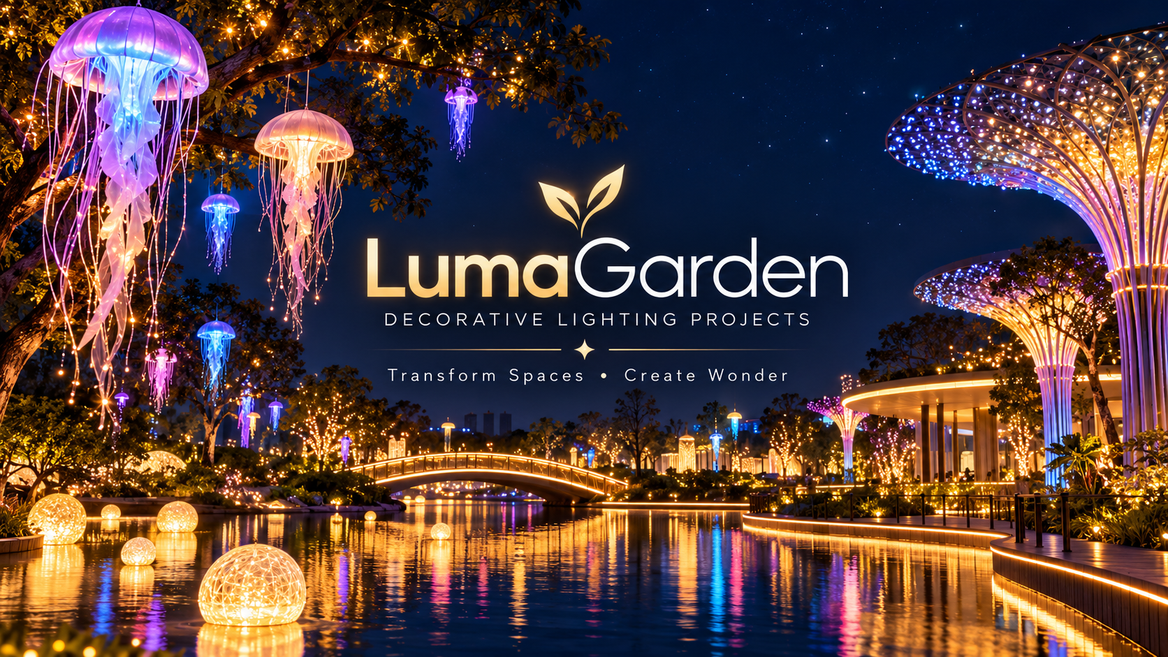 LumaGarden decorative lighting in an illuminated park